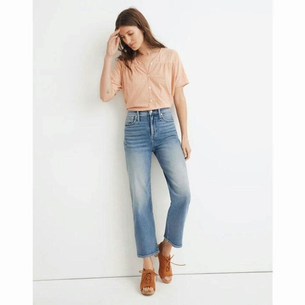 Madewell Slim Wide-Leg Crop Jeans in Reggie Wash sz 27